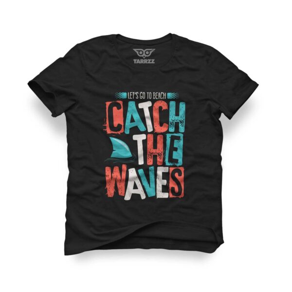tarrzz-tasarim-siyah-tisort-catch-the-waves
